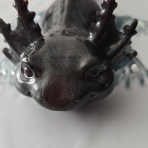 Metallic Gray Axolotl Aquarium Ornament - Decorative Fish Tank Accent